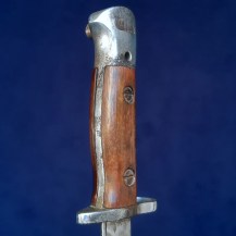 British Lee Enfield 1907 Pattern Bayonet, Chromed with Unusual Reverse Seam Scabbard 5